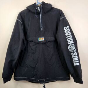 VTG Y2K Scotch & Soda TechWear 1/4 Zip Spellout Sleeve Pullover Hooded Jacket XL